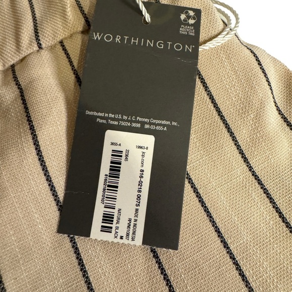 Worthington Tan Striped Ankle Pants - Picture 3 of 11